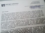 Falange Auténtica pide al alcalde que evite problemas de convivencia en el pueblo