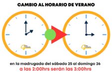 Este fin de semana se realizará el cambio al horario de verano